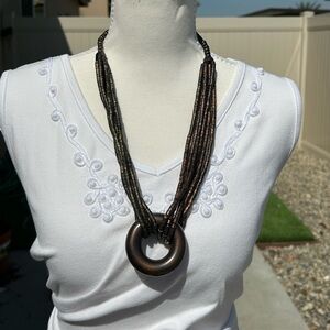 Elegant Multi-Strand Brown Necklace